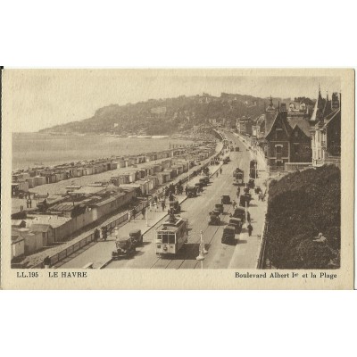 CPA: LE HAVRE, Boulevard Albert Ier et la Plage, années 1920