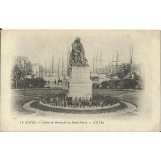 CPA: LE HAVRE, Statue de Bernardin de Saint-Pierre (1900)