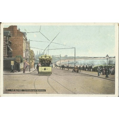 CPA: LE HAVRE, Le Boulevard Maritime (Tramway), vers 1900.