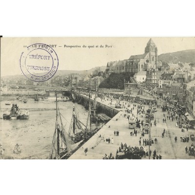 CPA: LE TREPORT, Perspective du Quai et Port, Animée, Années 1910