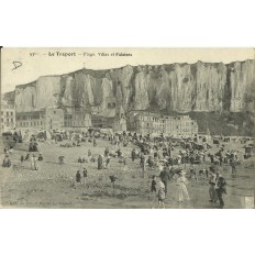 CPA: LE TREPORT, Plage, Villas et Falaises, Années 1920