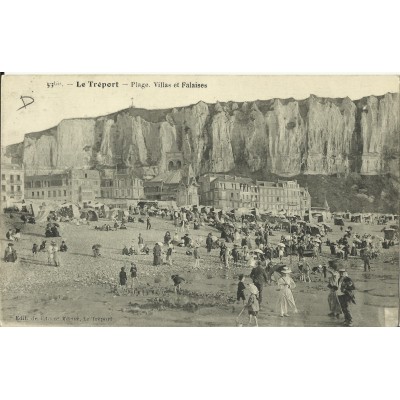 CPA: LE TREPORT, Plage, Villas et Falaises, Années 1920