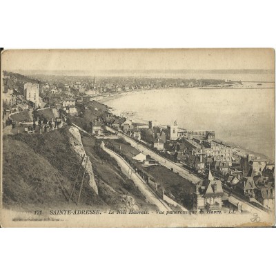 CPA: SAINTE-ADRESSE, Le NICE-HAVRAIS, Panorama du Havre (1910)