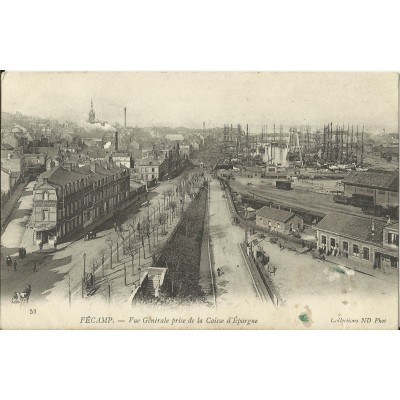 CPA: FECAMP, Vue Générale prise de la Caisse d'Epargne, vers 1900.