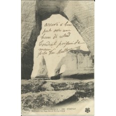 CPA: ETRETAT, Manneporte, Aiguille et Porte d'Aval, vers 1900.