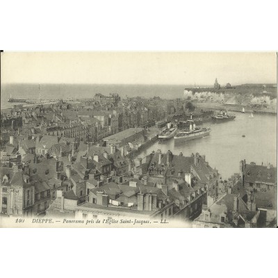 CPA: DIEPPE, Panorama pris de l'Eglise St-Jacques, vers 1900.