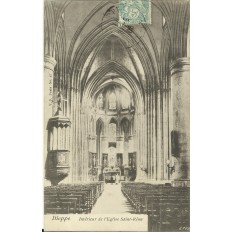 CPA: DIEPPE, Intérieur de l'Eglise Saint-Rémy, vers 1900.