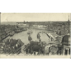 CPA: DIEPPE, Panorama sur le Port, vers 1910.