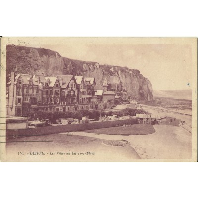 CPA: DIEPPE, LES VILLAS DU BAS FORT-BLANC, vers 1930.