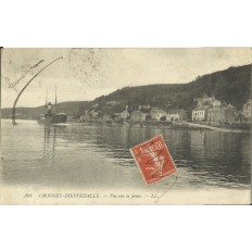 CPA: CROISSET-DIEPPEDALLE, Vue sur Seine, Années 1900.