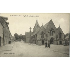 CPA: CRIEL-SUR-MER, Eglise St-Aubin (XVIe s.), vers 1920.