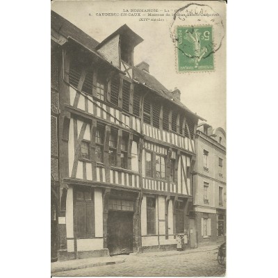 CPA: CAUDEBEC-en-CAUX, Maisons rue Sainte-Catherine, vers 1900.