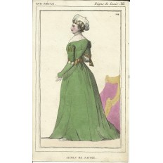 GRAVURE XVIIIe s. MODE du XVe s.ENGRAVING XVIIIth. FASHION of XVth. (8)