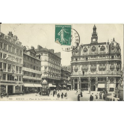 CPA: ROUEN, Place de la Cathédrale, vers 1910