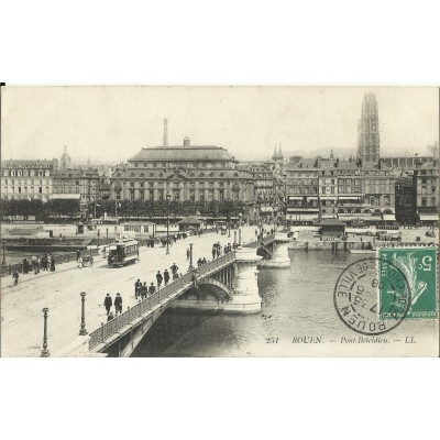 CPA: ROUEN, Pont Boieldieu, vers 1900