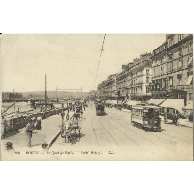 CPA: ROUEN, Le Quai de Paris, vers 1900