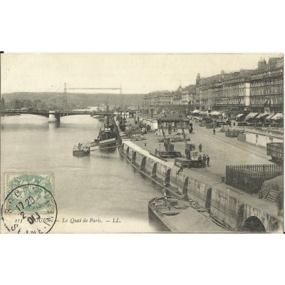 CPA: ROUEN, Quai de Paris, vers 1900