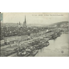 CPA: ROUEN, Les Quais - Vue prise du Transbordeur, vers 1900