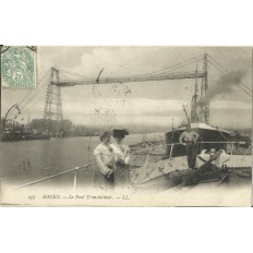 CPA: ROUEN, Pont Transbordeur (Animation), vers 1900