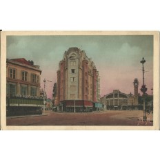 CPA: ROUEN, Ville-Musée, Rue Jeanne d'Arc et Gare, vers 1920