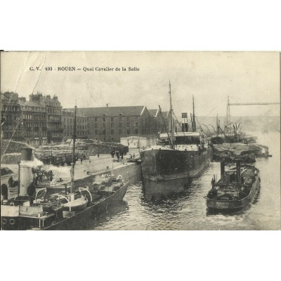 CPA: ROUEN, Quai Cavelier de la Salle, vers 1910