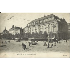 CPA: ROUEN, Théatre des Arts, Animée, années 1900