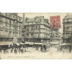 CPA: ROUEN, La Place de la République, années 1900