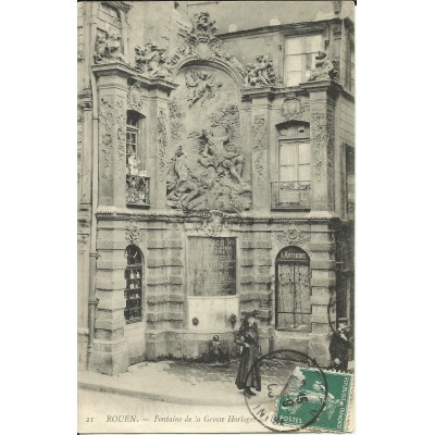 CPA: ROUEN, Fontaine de la Grosse Horloge, années 1900