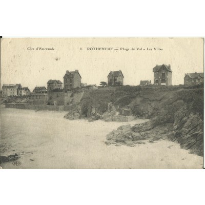 CPA: ROTHENEUF, Plage du Val, les Villas, années 1920