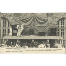 CPA: THEATRE, FONTAINEBLEAU, 1904. Prologue par Mme Amel.