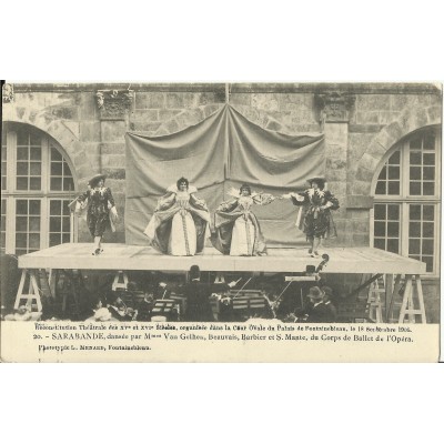 CPA: THEATRE, FONTAINEBLEAU, 1904. Sarabande, danse.