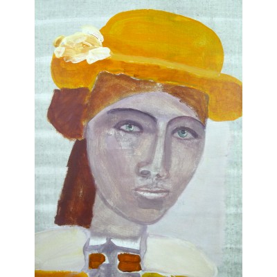 Ion SALISTEANU (1929-2011), FEMME au CHAPEAU, HUILE/TOILE