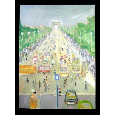 Jean PLANCHON (1914-2006), Les CHAMPS-ELYSEES, HUILE/TOILE, 1996