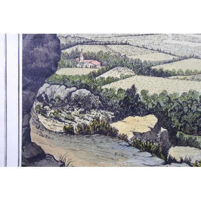 Sauveur BERNAY-THERIC (1874-1963), Campagne à MALVOISIN, AQUARELLE, 1890