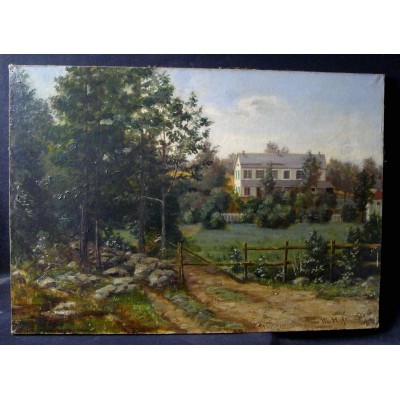 Matthias HEFTI (1849-1938) Maison de Campagne de Pennsylvanie, U.S.A.HUILE/TOILE.