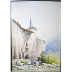 Jean-Baptiste A. GIBERT (1803-1883), AQUARELLE, ITALIE du SUD