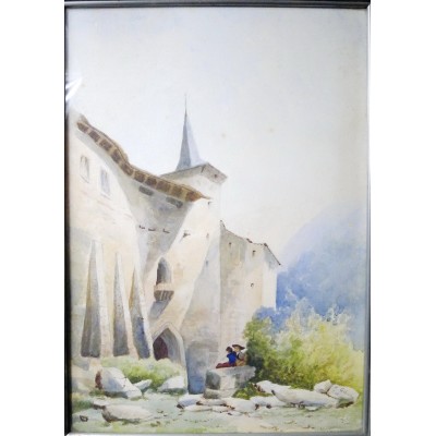 Jean-Baptiste A. GIBERT (1803-1883), AQUARELLE, ITALIE du SUD