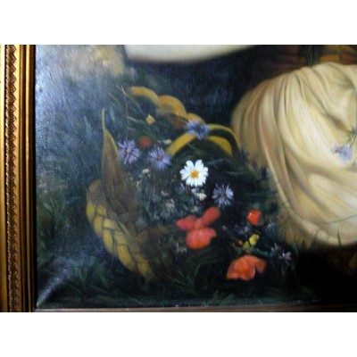 François-Jean-Emmanuel VON BOHM (1801-1863), LA CUEILLETTE des FLEURS, HUILE/TOILE