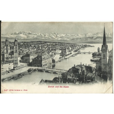 CPA: SUISSE, ZURICH und die ALPEN, années 1900