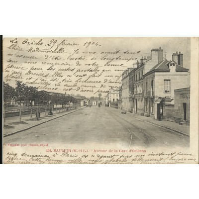 CPA: SAUMUR, Avenue de la Gare d'Orléans, vers 1900