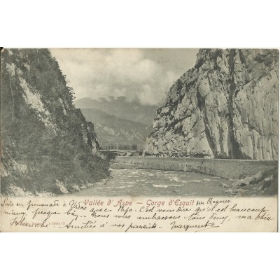 CPA: Vallée d'ASPE, GORGE d'ESQUIL, vers 1900