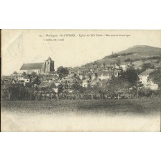 CPA: SAINT-CYPRIEN, Vue d'Ensemble et EGLISE, vers 1900