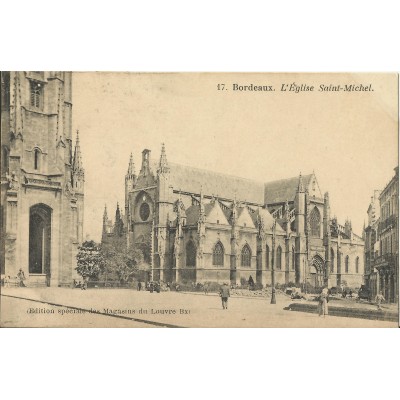 CPA: BORDEAUX, Eglise Saint-Michel (Animée), vers 1900