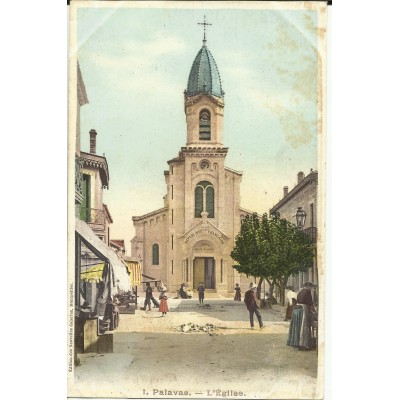 CPA: PALAVAS-LES-FLOTS, L'Eglise (Animatiion), années 1900