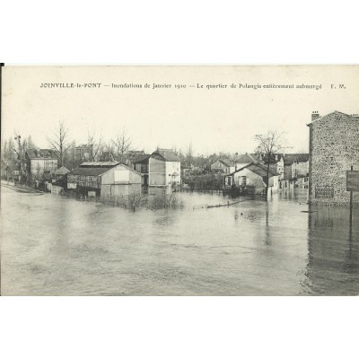 CPA: JOINVILLE-le-PONT, Le Quartier de POLANGIS, inondations 1910